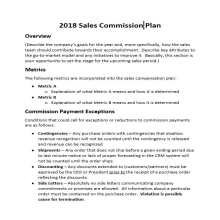 Sales Commission Plan